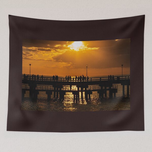 Item preview, The magnificent historic Palanga Bridge on the Baltic Sea at sunset in Lithuania designed and sold by AlbertMi.