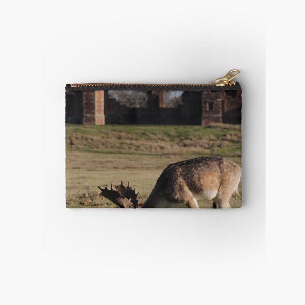 Item preview, deer grazing in front of historical ruins of bradgate park designed and sold by andy colegate.