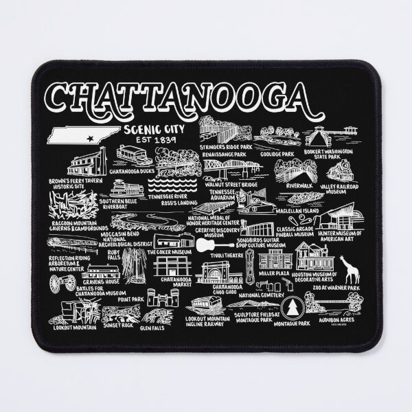 Item preview, Chattanooga Map Art designed and sold by fiberandgloss.