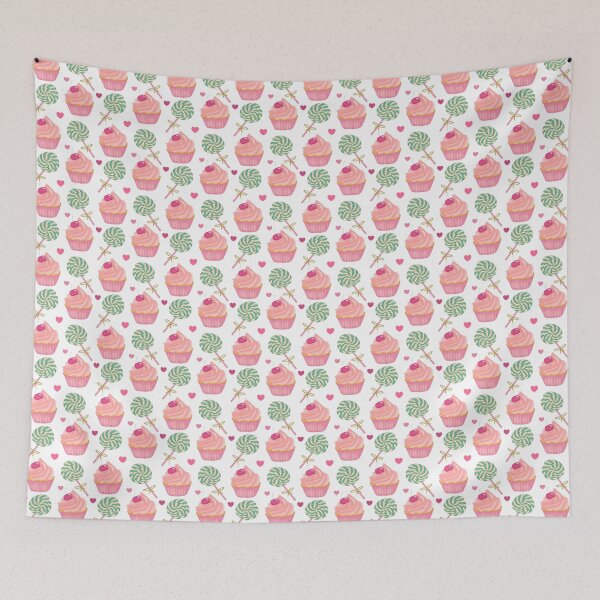 Item preview, Cupcake and green Lollipop Sweets pattern designed and sold by Lindsay Marie Patterns.