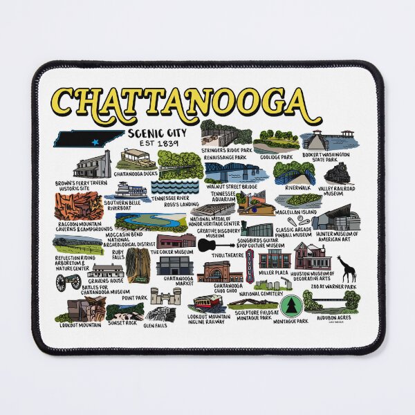 Item preview, Chattanooga Map Art designed and sold by fiberandgloss.