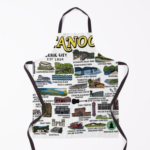 Item preview, Chattanooga Map Art designed and sold by fiberandgloss.
