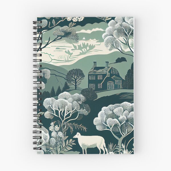 Artikelvorschau, Monochromatic English Countryside Chic Pattern Digital Painting entworfen und verkauft von CodeAndColors.