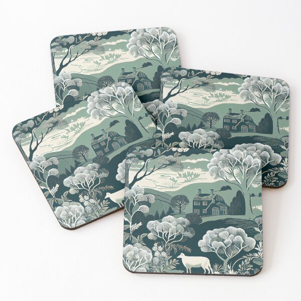 Item preview, Monochromatic English Countryside Chic Pattern Digital Painting designed and sold by CodeAndColors.