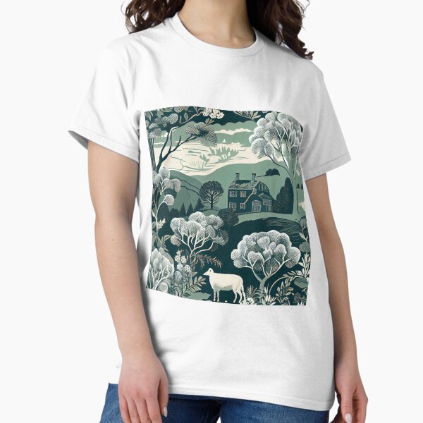 Aperçu de l'œuvre Monochromatic English Countryside Chic Pattern Digital Painting créée et vendue par CodeAndColors.