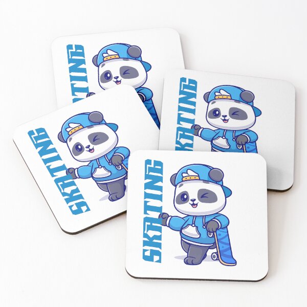 Item preview, cute blue skate panda  designed and sold by designsmaster99.