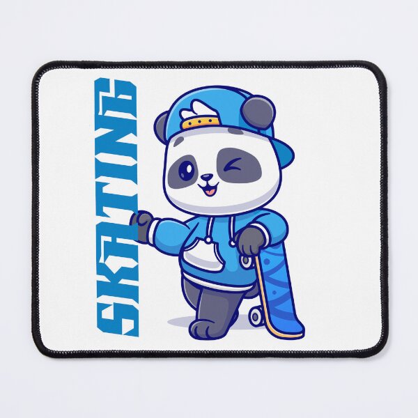 Item preview, cute blue skate panda designed and sold by designsmaster99.