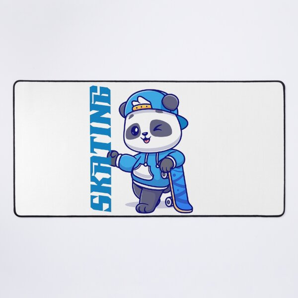 Item preview, cute blue skate panda designed and sold by designsmaster99.