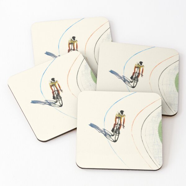 Item preview, Cyclist on a velodrome with yellow jersey. Image is made entirely using lines. designed and sold by janesg.