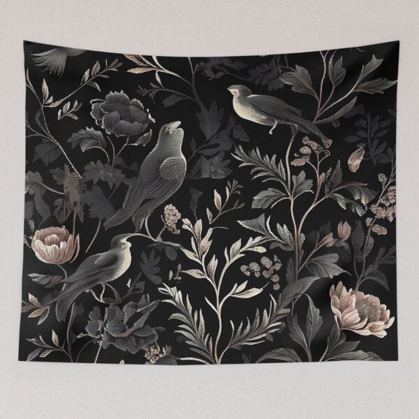Item preview, Black Soft English Countryside Chic Pattern Digital Painting designed and sold by CodeAndColors.