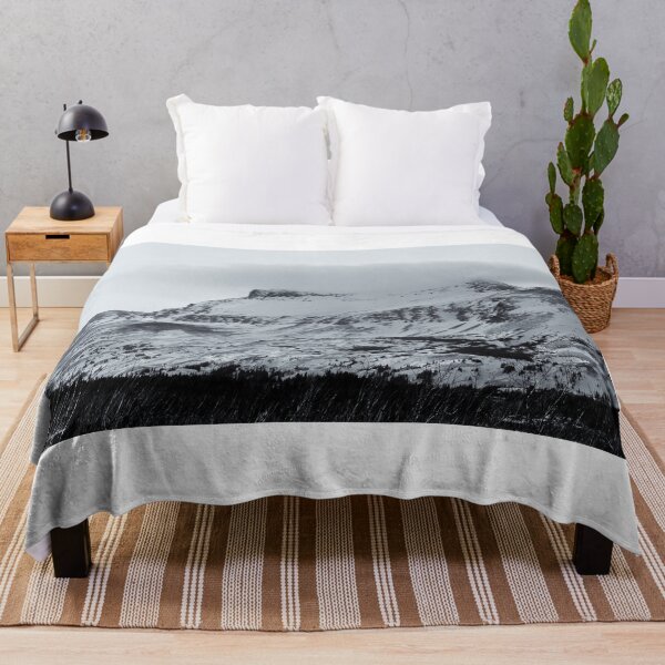 Item preview, Calf Robe Mountain in Winter Attire, Black and White designed and sold by Vivar Photo.