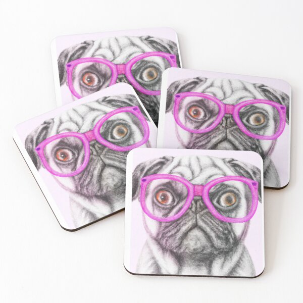 Item preview, Pug With Pink Glasses designed and sold by HatzicTshirts.