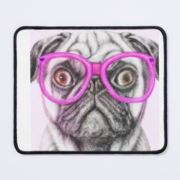 Item preview, Pug With Pink Glasses designed and sold by HatzicTshirts.