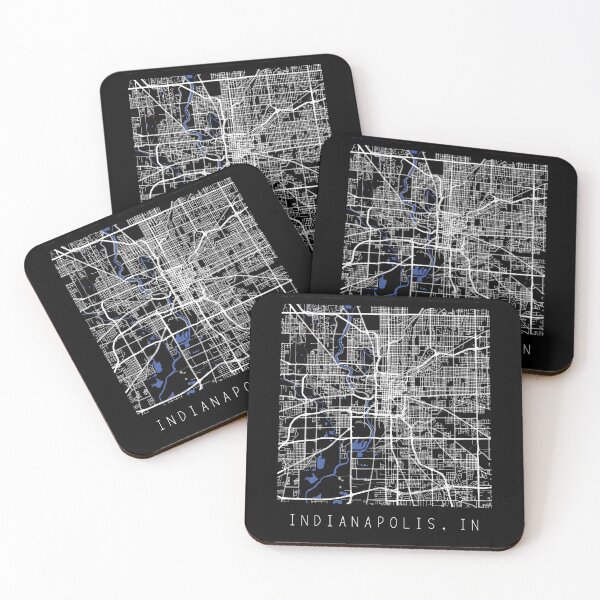 Item preview, Indianapolis Indiana IN city map black and white designed and sold by gifts-ideas.