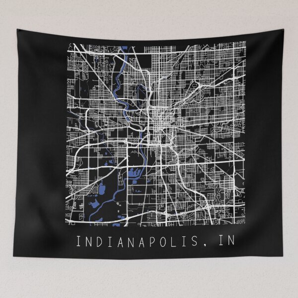 Item preview, Indianapolis Indiana IN city map black and white designed and sold by gifts-ideas.