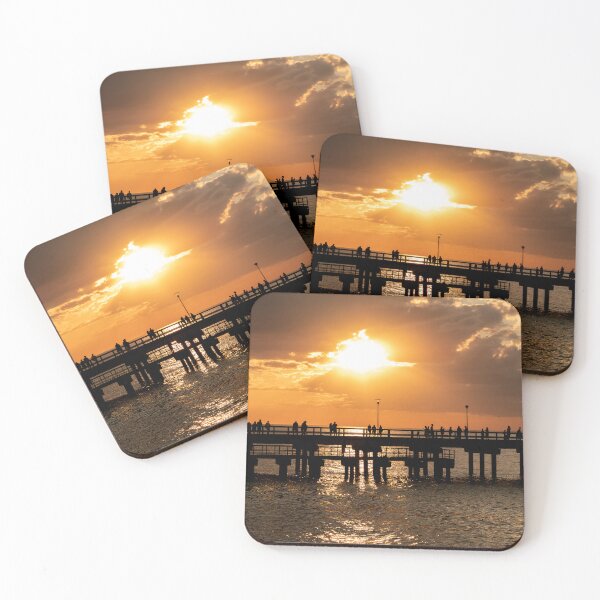 Item preview, The magnificent historic Palanga Bridge on the Baltic Sea at sunset in Lithuania designed and sold by AlbertMi.