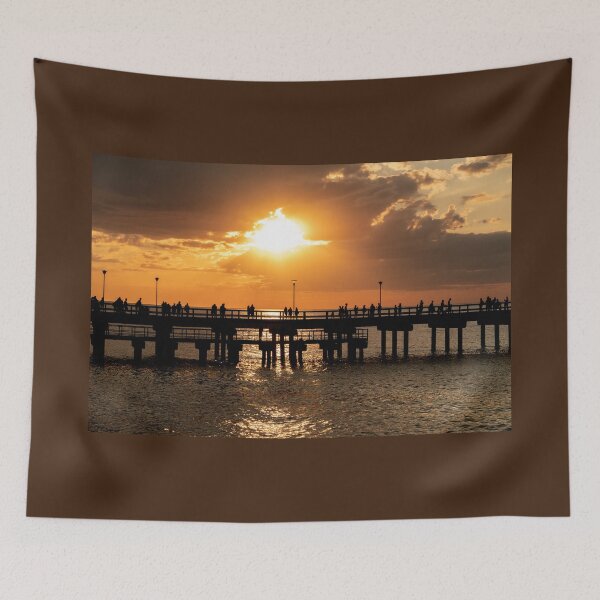 Item preview, The magnificent historic Palanga Bridge on the Baltic Sea at sunset in Lithuania designed and sold by AlbertMi.