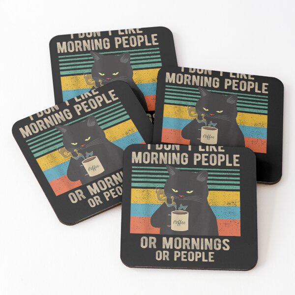 Item preview, I Hate Morning People And Mornings And People Coffee Cat designed and sold by TrendsDesign	 ⭐⭐⭐⭐⭐.