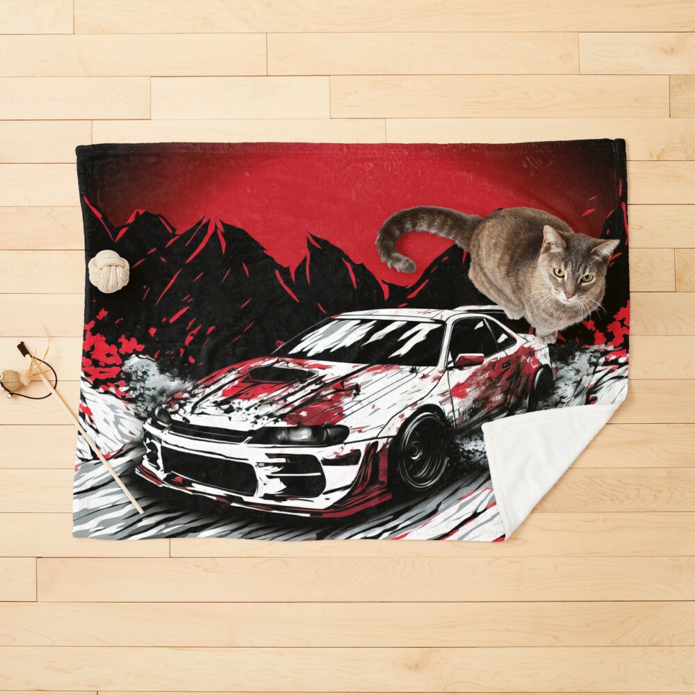 Lexica - Cartoon JDM drift car , sticker, anime style, solid background  color
