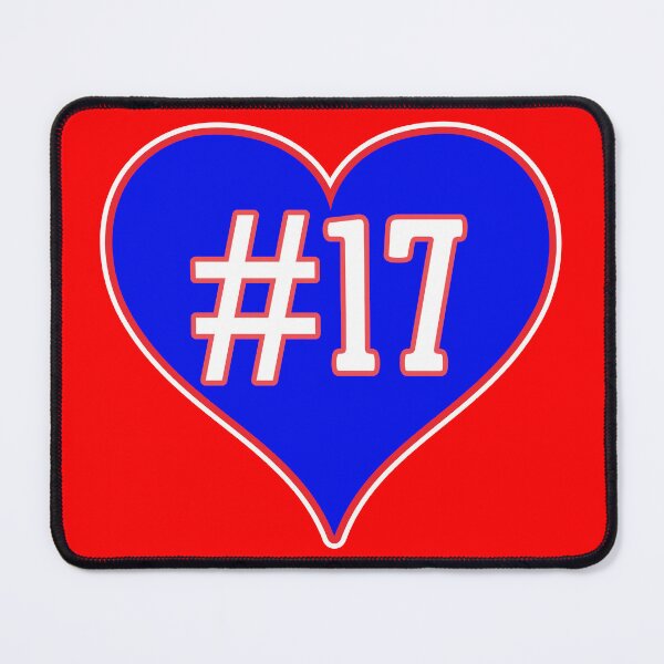 Item preview, Red White Blue #17 Heart Josh Buffalo Football Quarterback designed and sold by SmileThreads.