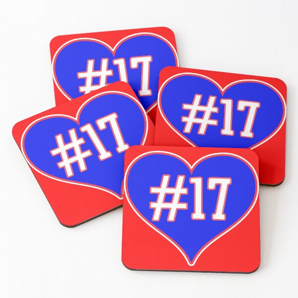 Item preview, Red White Blue #17 Heart Josh Buffalo Football Quarterback designed and sold by SmileThreads.