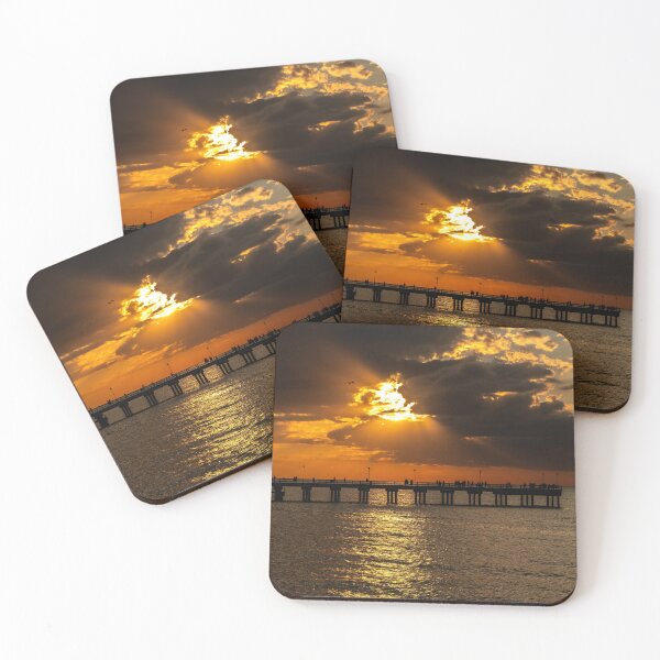 Item preview, The magnificent historic Palanga Bridge on the Baltic Sea at sunset in Lithuania designed and sold by AlbertMi.