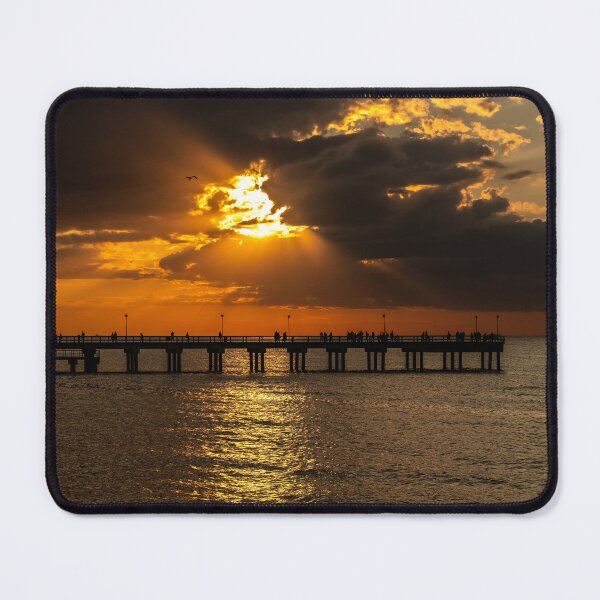 Item preview, The magnificent historic Palanga Bridge on the Baltic Sea at sunset in Lithuania designed and sold by AlbertMi.