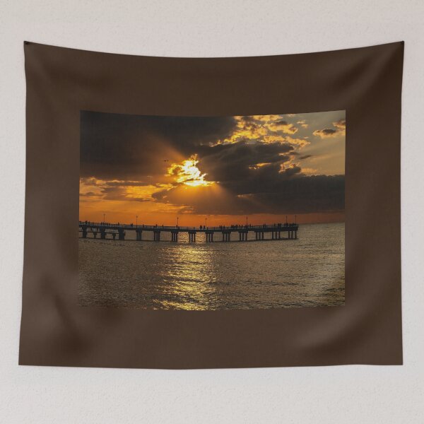 Item preview, The magnificent historic Palanga Bridge on the Baltic Sea at sunset in Lithuania designed and sold by AlbertMi.