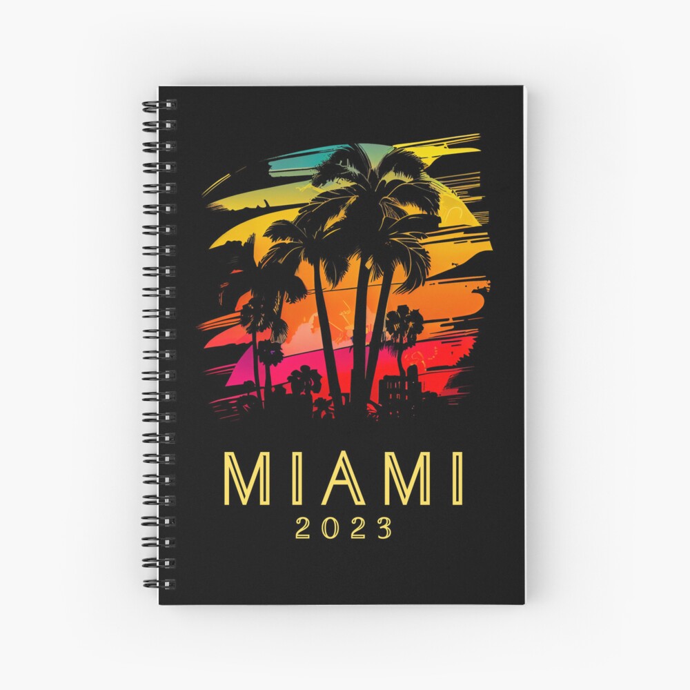 "Miami 2023, Florida the graphic design project is a vintage, retro