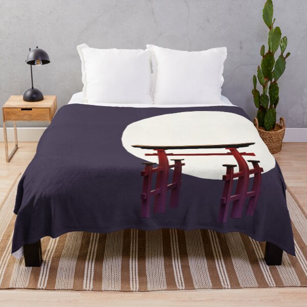 Torii Gate Lowpoly 3D Throw Blanket
