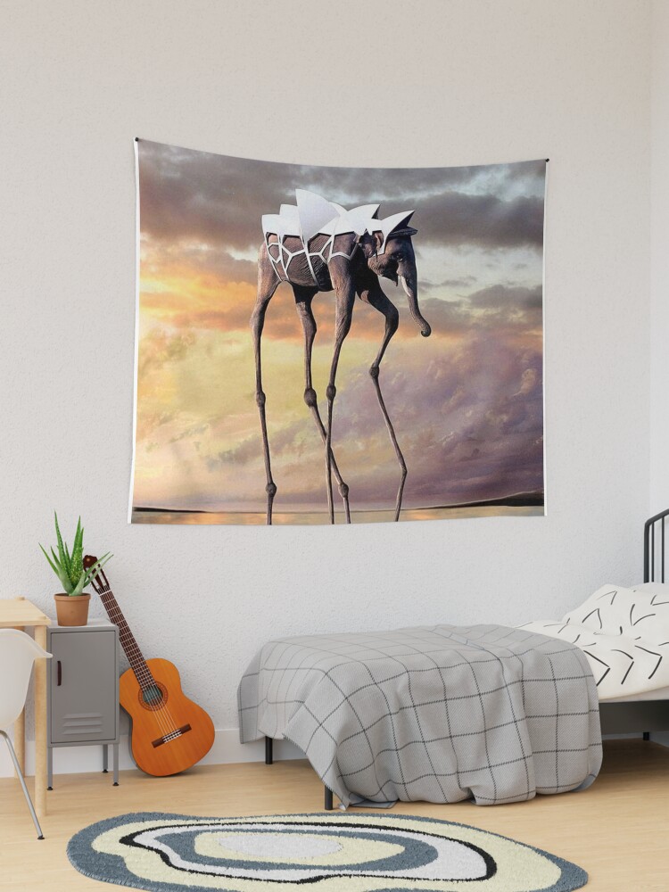 ELEPHANT Vintage Surreal long Legged Print