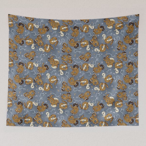 Item preview, Celestial Pythons on Denim Gray designed and sold by Cass Noel Studio.