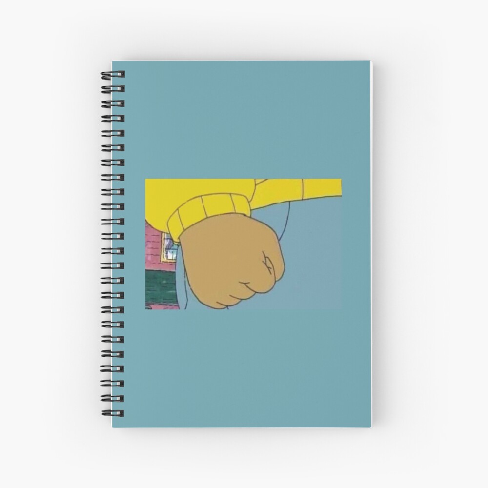 Arthur S Clenched Fist Meme Spiral Notebook By Bananaha Redbubble