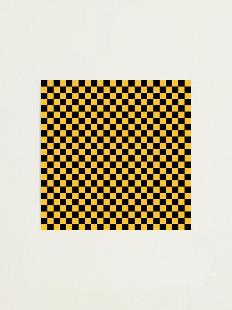 Checkerboard Pattern Yellow and Black Photographic Print for Sale by tonymagnerart Redbubble