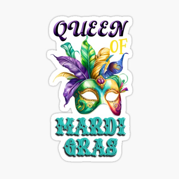 Mardi Gras Face Sticker - Purple Rhinestone