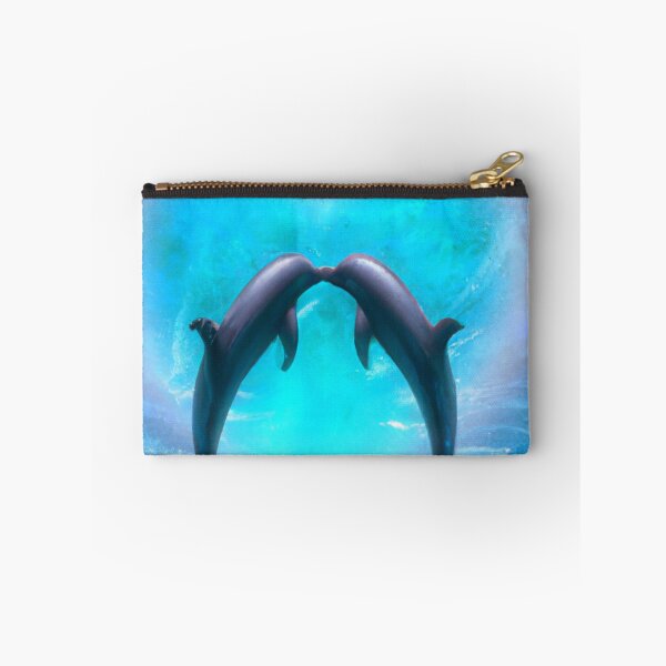 Item preview, KISSING DOLPHINS WITH GLISTENING SHADOW HEART BACKGROUND designed and sold by CheeryDK.