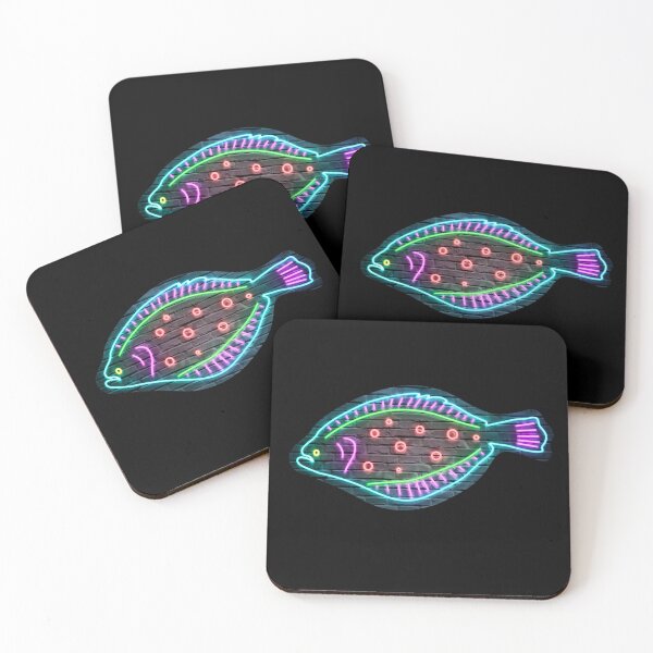Item preview,  Summer Flounder (Fluke) Neon Design Print  designed and sold by designsasstultd.