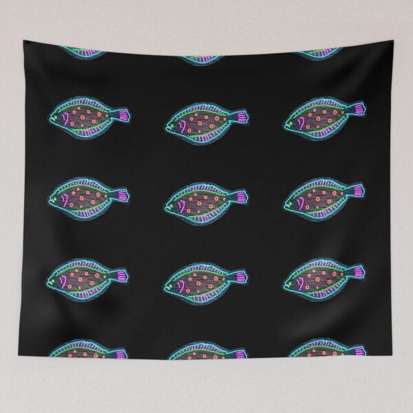 Item preview,  Summer Flounder (Fluke) Neon Design Print  designed and sold by designsasstultd.