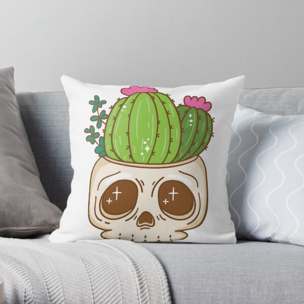 Cacti buds Throw Pillow