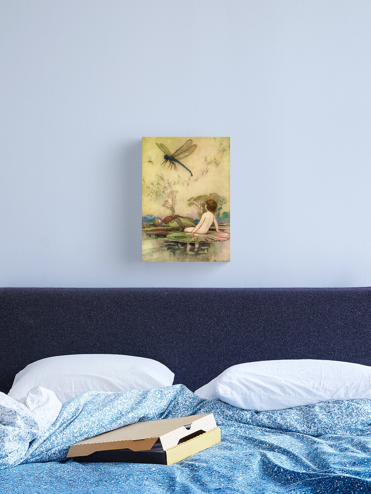 Canvas Print, The Boy and the Dragonfly fairytale designed and sold by Glimmersmith