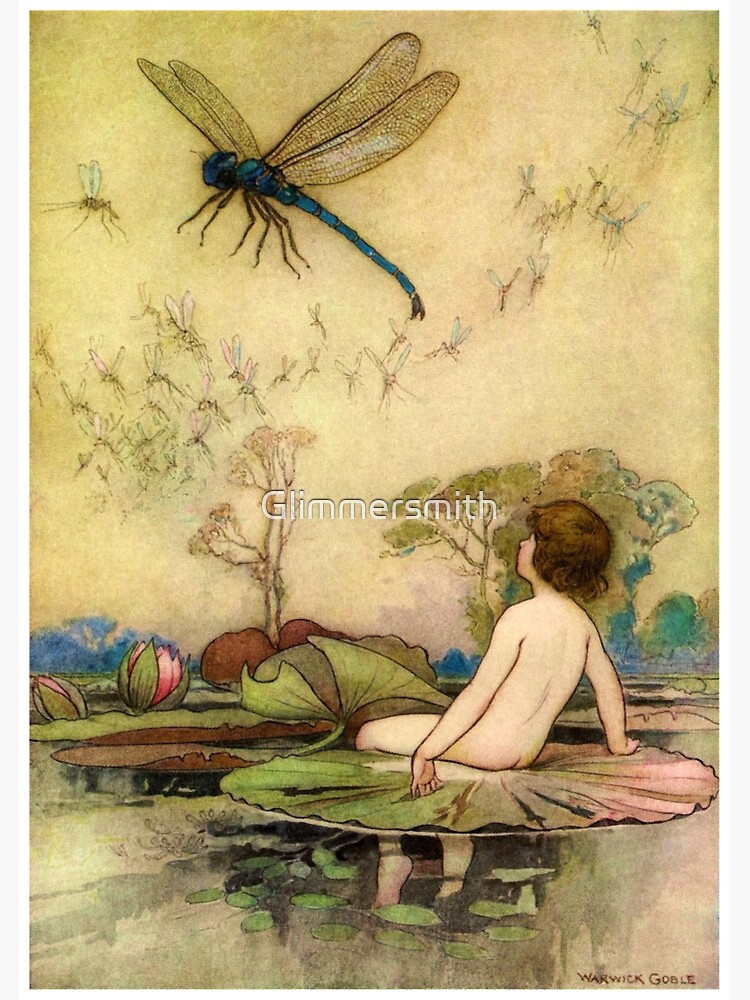 Thumbnail 3 of 3, Canvas Print, The Boy and the Dragonfly fairytale designed and sold by Glimmersmith.