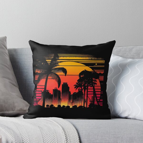 Item preview, City of Miami, Florida - the graphic design project is a vintage, retro-inspired depiction of tropical Miami beach and palm trees, showcasing the perfect family vacation destination (4) designed and sold by TourDePassion.