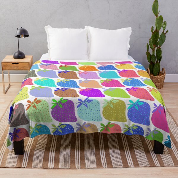 Item preview, Multicolored Pop Art Strawberries Pattern Summer Fruit designed and sold by Anna Lemos.