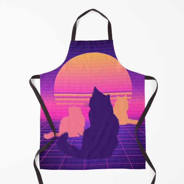 Item preview, Cat Watching Sunset Scene Synthwave Vaporwave Cats Retro Siberian Cat designed and sold by brytfanna.
