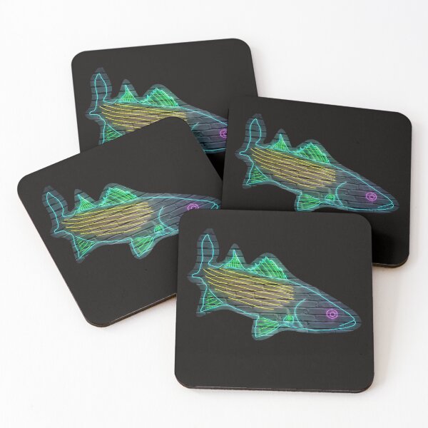 Item preview,  Striped Bass Neon Design Print  designed and sold by designsasstultd.