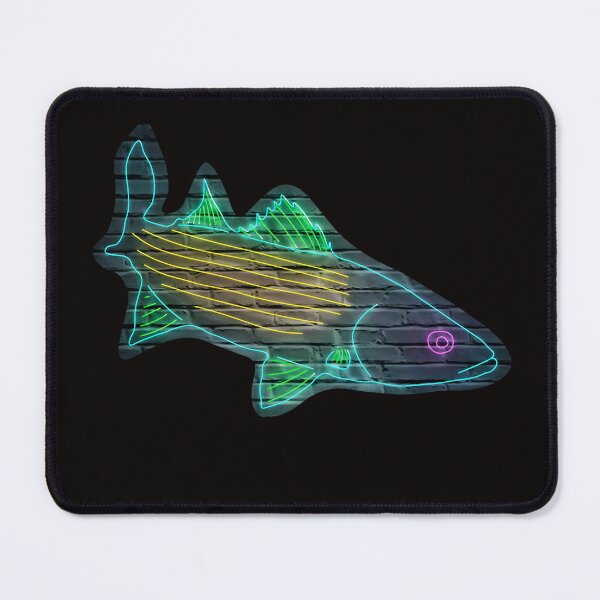 Item preview,  Striped Bass Neon Design Print  designed and sold by designsasstultd.