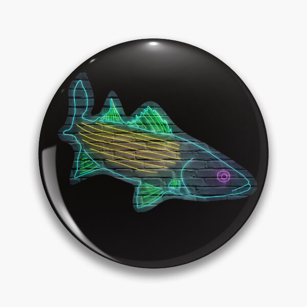 Item preview,  Striped Bass Neon Design Print  designed and sold by designsasstultd.