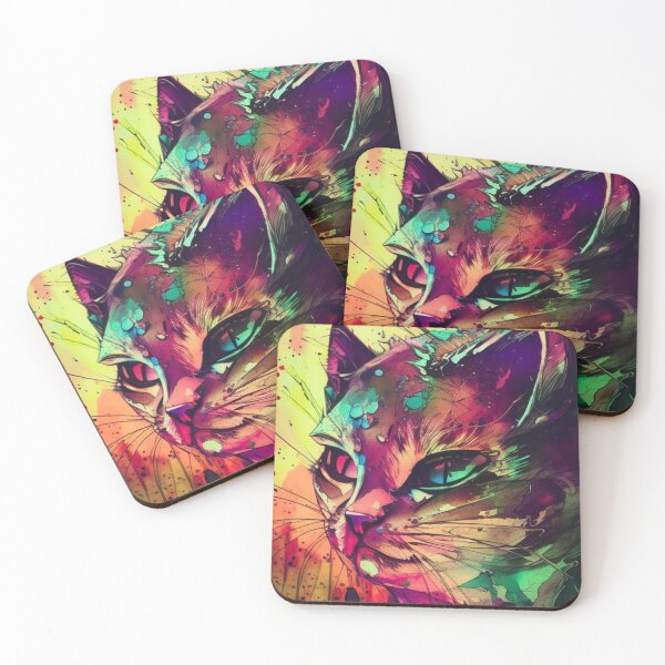 Item preview, Watercolor Cat Painting designed and sold by Verdant Rose Studio.