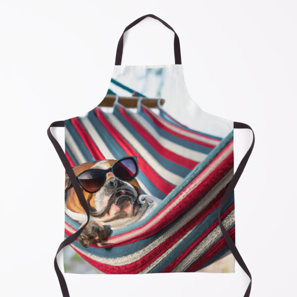 Item preview, Bulldog in hammock with sunglasses designed and sold by HatzicTshirts.