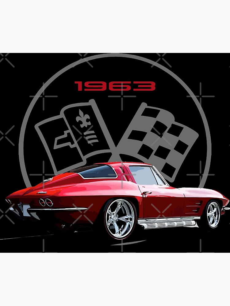 Disover 1963 Corvette Split Window C2 Custom Red Vette Premium Matte Vertical Poster